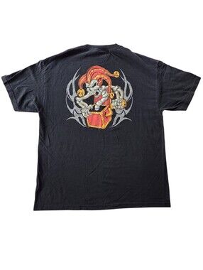 Y2K 2010s Grunge Top Heavy Skeleton Jester Tshirt